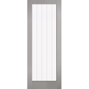 LPD DOORS Textured Vertical 1L Glazed Grey Internal Door