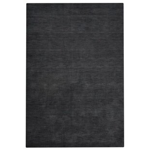 UNION RUSTIC Manns HAND KNOTTED LOOM WOOL ECO-FRIENDLY AREA RUGS - Charcoal Color | Solid Design