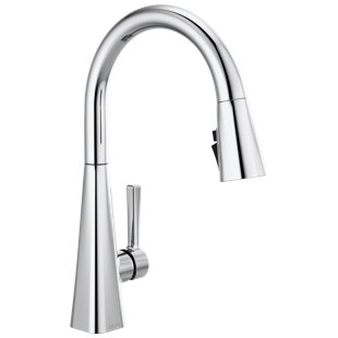 DELTA Lenta Pull Down Sprayer Kitchen Sink Faucet, Single Handle Kitchen Faucet