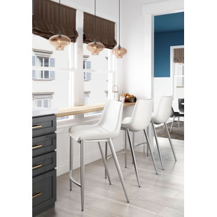 ZUO HOSPITALITY Upholstered Counter Stool with Metal Frame (Set of 2)