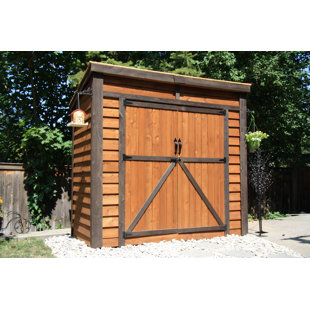 OUTDOOR LIVING TODAY 8 ft. W x 4 ft. D Double Door Cedar Wood Storage Shed