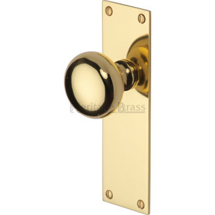 HERITAGE BRASS Heritage Mortice Knob on Latch Plate Balmoral Design (Set of 2)