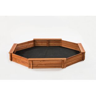 Creative Cedar Designs 75" x 72" x 9" Solid Wood Octagon Sandbox with Cover