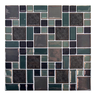 TRUU DESIGN 10'' W x 10'' L PVC Peel and Stick Mosaic Tile