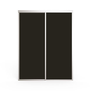DOORS22 2 Panel Smoked Glass Sliding Room Divider - Aluminum Frame with Silent Glide technology