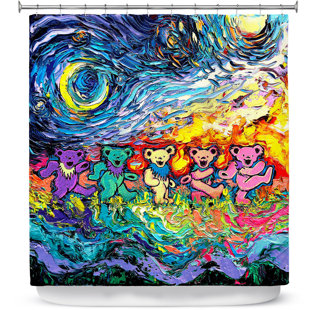 EAST URBAN HOME DiaNoche Shower Curtains by Aja Ann - Van Gogh Dancing Bears Single Shower Curtain