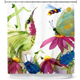 EAST URBAN HOME Calliope Coneflower Single Shower Curtain