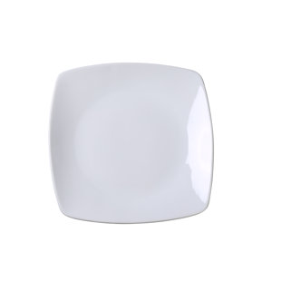 YANCO Mainland 10.5'' Porcelain China Square Dinner Plate (Set of 12)