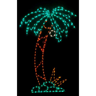 LORI'S LIGHTED D'LITES Palm Tree with Coconut Nautical Holiday Lighted Display