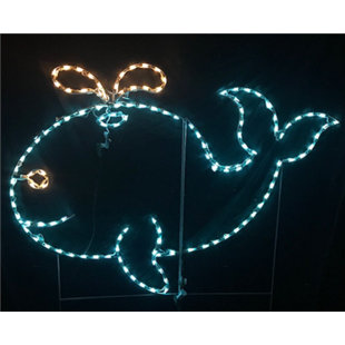 LORI'S LIGHTED D'LITES Animated Whale Blowing Water Nautical Holiday Lighted Display