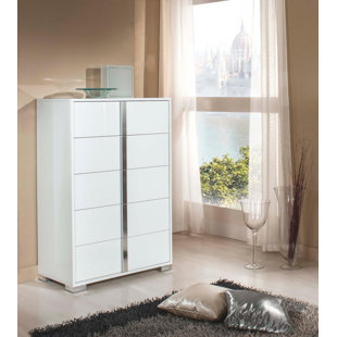 VIG FURNITURE 5 - Drawer White High Gloss Chest