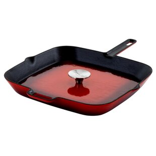 MEGA CHEF 11'' Non-Stick Enameled Cast Iron Grill Pan / Griddle Set