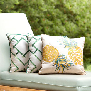 14 KARAT HOME INC. Embroidered Indoor/Outdoor Pillow Cover