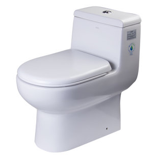 EAGO Ceramic Dual Flush Elongated One-Piece Toilet (Seat Included)