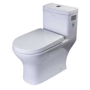 EAGO Ceramic Dual Flush Elongated One-Piece Toilet (Seat Included)