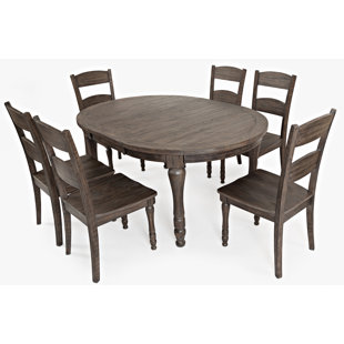 SAND & STABLE™ Westhoff 7 - Piece Extendable Solid Wood Dining Set