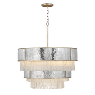 FREDRICK RAMOND Reverie 12 - Light Fabric Dimmable Tiered Chandelier
