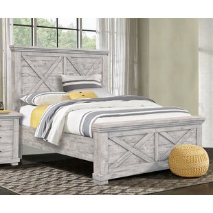 SUNSET TRADING Crossing Barn Solid Wood Low Profile Panel Bed