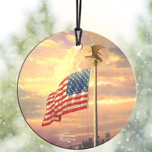 TREND SETTERS Thomas Kinkade - Light Of Freedom - Starfire Prints Glass Decoration - Home And Tree Decoration - Ideal For Gifting