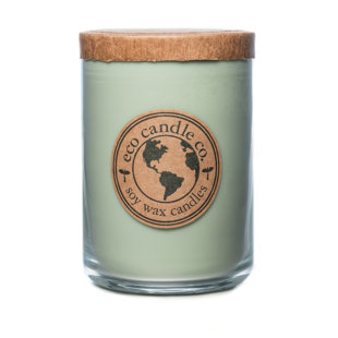 ECO CANDLE CO Eucalyptus Sage Scented Jar Candle with Glass Holder