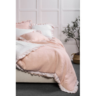 MEADOWPARK Stone Washed 100% Linen Shabby Elegance Duvet Cover Set