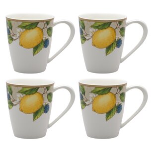 Red Vanilla Fruit Salad Coffee Mug (Set of 4)