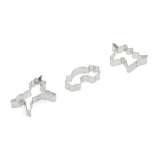 Fox Run Brands 3 Piece Non-Stick Unicorn Cookie Cutter Set