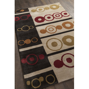 CHANDRA RUGS Dream Geometric Handmade Tufted Wool Brown/Tan Area Rug