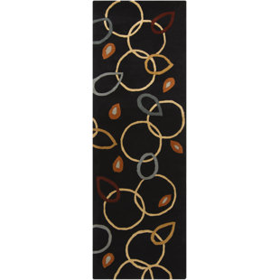 CHANDRA RUGS Metro Abstract Handmade Tufted Wool Black/Yellow/Gray Area Rug
