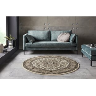 NOURISTAN Täbriz Orient Teppich - Kurzflor Orientalisch für Wohnzimmer, Esszimmer, Flur - Beige