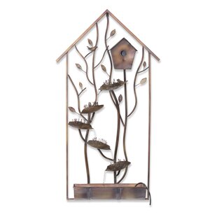 MELROSE INTERNATIONAL Metal Bird House Wall Fountain