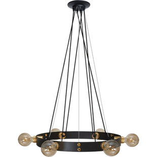 GEORGE OLIVER Eilidh 6-Light Wagon Wheel Chandelier