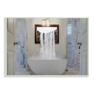STUPELL INDUSTRIES " Bathtub Waterfall Abstract Bathroom " by Milli Villa
