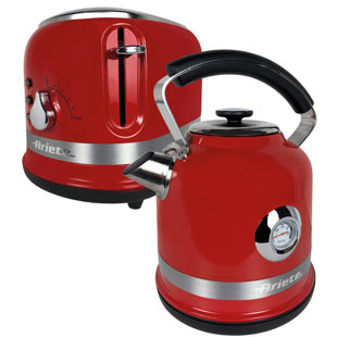 ARIETE Moderna 1.7L Stainless Steel Kettle with 2 Slice Toaster Set