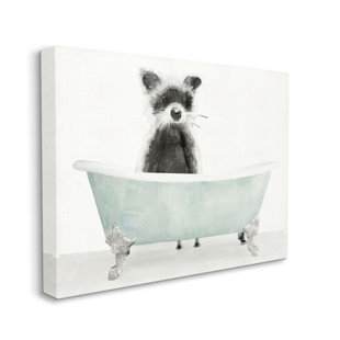 STUPELL INDUSTRIES " Raccoon In A Tub Funny Animal Bathroom " by Stellar Design Studio