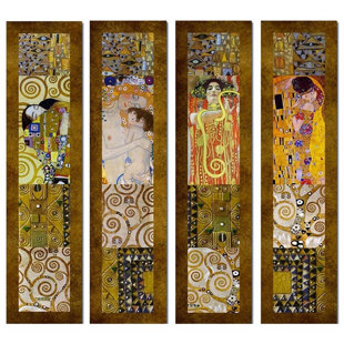 WORLD MENAGERIE Composition 1 by Gustav Klimt - 4 Piece No Frame Painting on Canvas