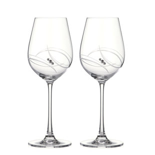 Pip Studio Atlantis 2 - Piece 400ml Lead Crystal All Purpose Wine Glass Stemware Set (Set of 2)