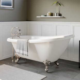 CAMBRIDGE PLUMBING None 61'' x 28'' Freestanding Soaking Acrylic Bathtub