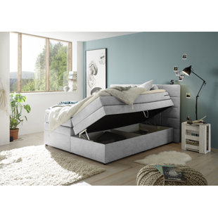 EBERN DESIGNS Boxspringbett Hornice mit Topper und Bettkasten