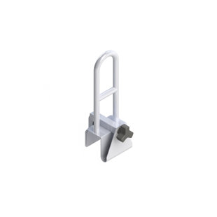 HEALTHCRAFT Easy Mount Tub Clamp Rail in White, A Secure Grab Bar When Moving On Wet and Slippery Surfaces
