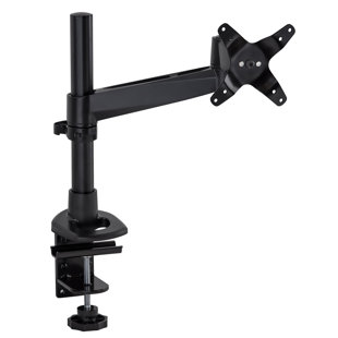 Mount-It Full Motion Adjustable Single Computer Monitor Desk Clamp Mount Up to 32" | Black