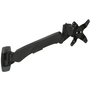 Mount-It Single Height Adjustable Wall Mount Arm Stand | Max 30 in. | VESA 75x75 & 100x100 | Black