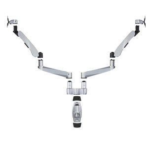 Mount-It Dual Monitor Wall Mount with Articulating Gas Spring Arms | 19.8 Lbs. Capacity | Silver