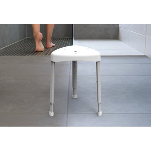 HEALTHCRAFT Shower Stool With Height Adjustment 16.75" to 23", Portable Shower Seat