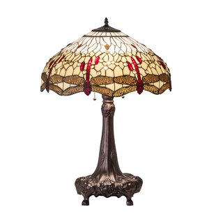 MEYDA LIGHTING 31" High Tiffany Hanginghead Dragonfly Table