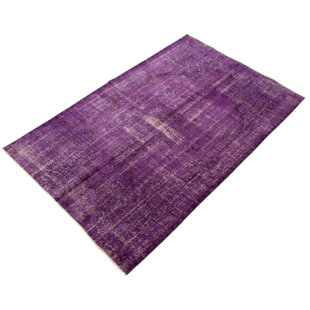 ISABELLINE Overdyed One-of-a-Kind 6' X 9'1'' 1980s Wool Area Rug in Purple