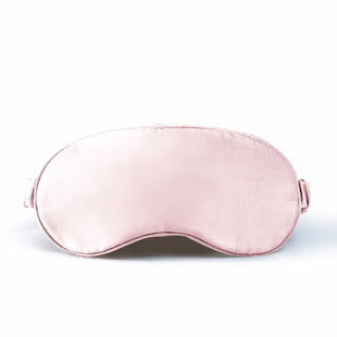 WONDERFUL TEXTILE Silk Eye Mask, One Piece Silk Eye Patch, Black Pink Silver Taupe