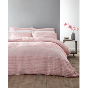 BIANCA COTTON Malmo Tufted Bands Cotton Duvet Cover Set with Pillowcases