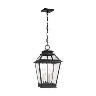 VISUAL COMFORT STUDIO Falmouth Black 4 -Light Blub 85" H Outdoor Hanging Lantern by Chapman & Myers