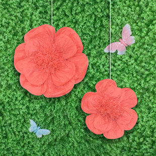 LUV RIBBONS 2 Piece Scallop Tissue Flower